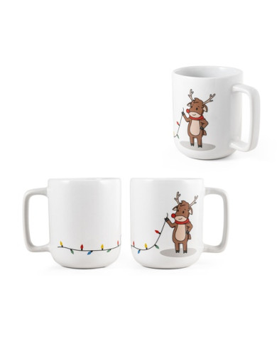 REINDEER. Tasse avec impression de Noël 330 mL