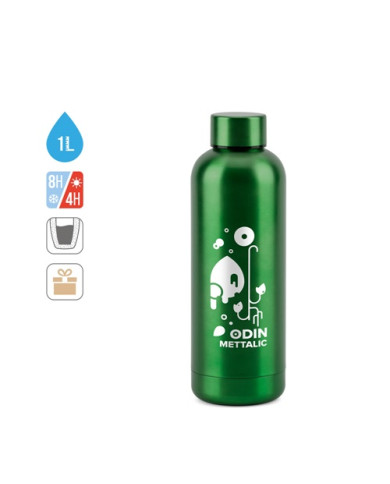 ODIN METTALIC. Bouteille en acier inoxydable recyclé à 90% 550 mL