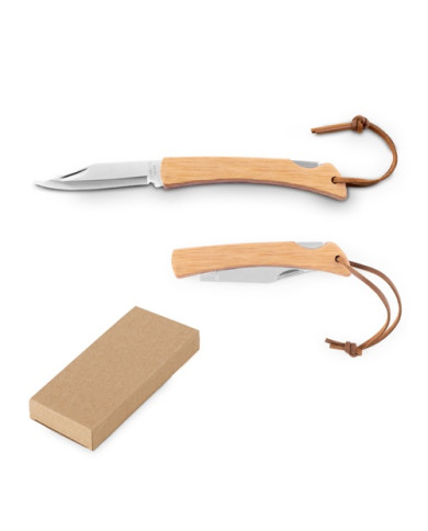 RANGER. Rasoir avec lame en acier inoxydable et manche en bambou