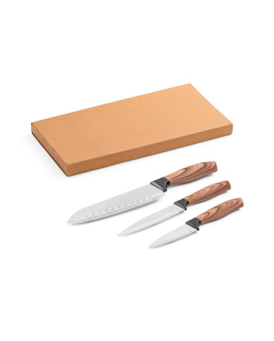 Lote BAHARAT de 3 cuchillos de cocina de acero | 2M Numérique