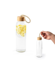 CROSBY. Bouteille en verre avec bouchon en bambou, 520 ml
