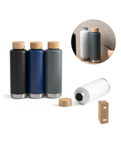 NORRE BOTTLE. Bouteille en acier inoxydable (36% recyclée) avec double paroi isolée sous vide 640 mL