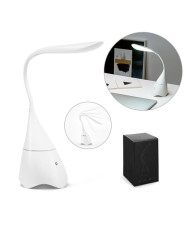 GRAHAME. Lampe de bureau portable avec haut-parleur et autonomie de 5h en ABS recyclé (100 % rABS)
