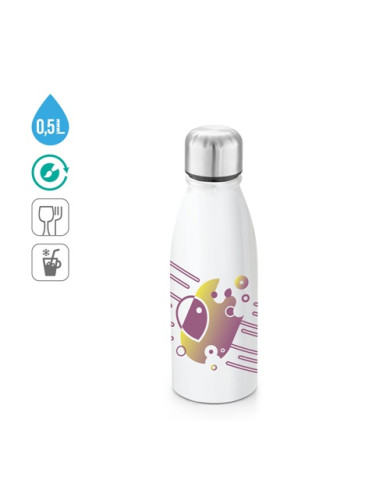 BILLY. Bouteille en aluminium 500mL avec bouchon en acier inox à sublimation