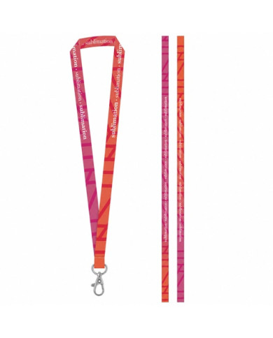 BRIGHTON S. Échantillon imprimé de SET Lanyard SUBLIMATION Long II (20 mm) avec mousqueton à porte de 20 mm