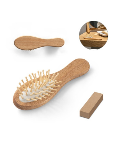 DERN. Brosse à cheveux en bois avec dents en bambou