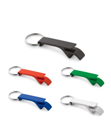 RE-BAITT. Porte-clés avec décapsuleur en aluminium recyclé (100% rAL)