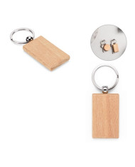 STEWIE. Porte-clés rectangulaire en bois de hêtre