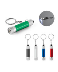 RE-LERGAN. Porte-clés en aluminium (92 % recyclé) avec lampe de poche LED à 3 lumières