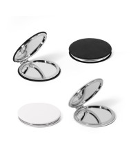 FREYA. Miroir rond double face avec extérieur en PU mat