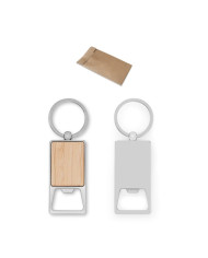 SYLVESTER. Porte-clés rectangulaire en fer avec décapsuleur