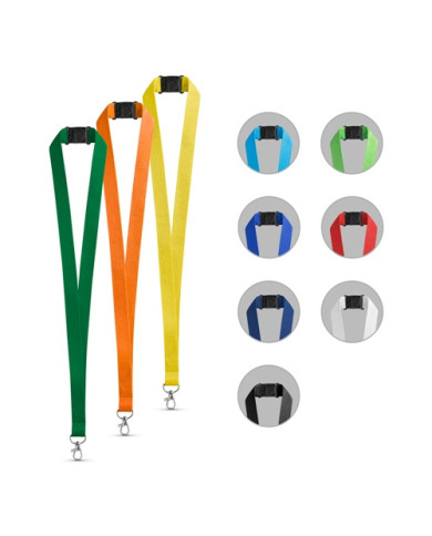 LEEDS. Lanyard en polyester avec fermoir de sécurité