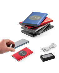 CASSINI. Power bank 4 000 mAh avec chargeur sans fil 5W en aluminium recyclé (100 % rAL)