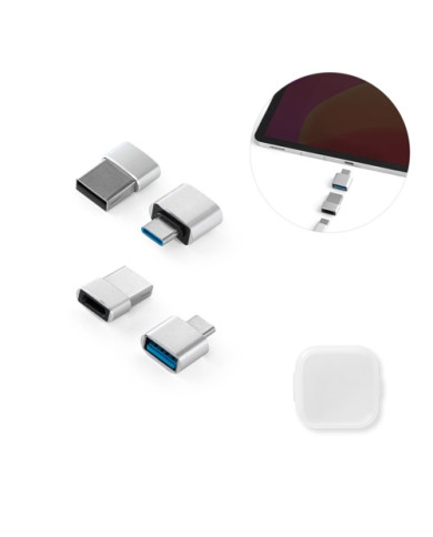 MINSKY. Jeu de 2 adaptateurs USB-A / USB-C en aluminium