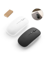 KHAN. Souris sans fil avec batterie 500mAh en ABS recyclé (100 % rABS)