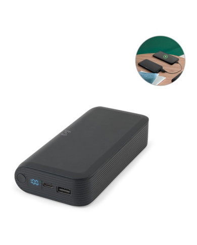 BECKER 20. Batterie nomade de 20 000 mAh en ABS recyclé (100 % rABS) avec chargeur sans fil ultrarapide de 15 W
