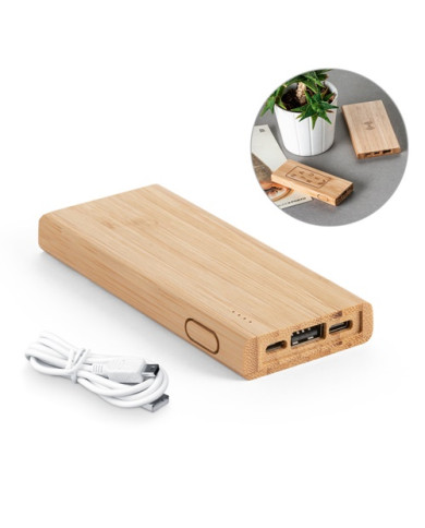 KOHN. Power bank 5 000 mAh en bambou