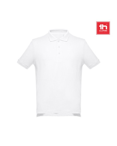 THC ADAM WH. Polo à manches courtes en coton pour hommes. Couleur blanche
