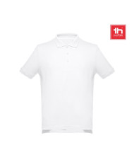 THC ADAM WH. Polo à manches courtes en coton pour hommes. Couleur blanche