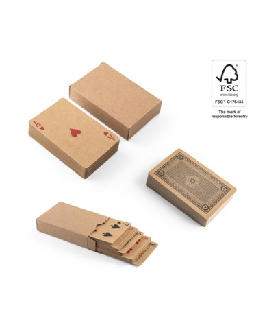 FISCHER. Jeu de 54 cartes classiques en papier kraft, fabriquée à partir de matériaux certifiés FSC™ et d'autres matériaux