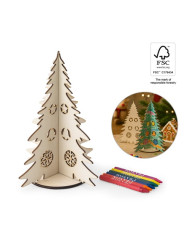PINERY. Arbre de Noël en bois pliable à colorier