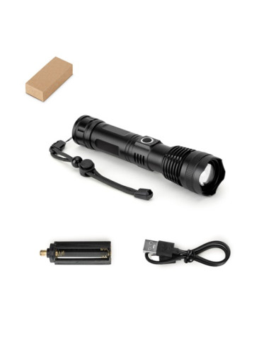 Linterna YVIAN de 10 W de aluminio reciclado recargable | 2M Numérique