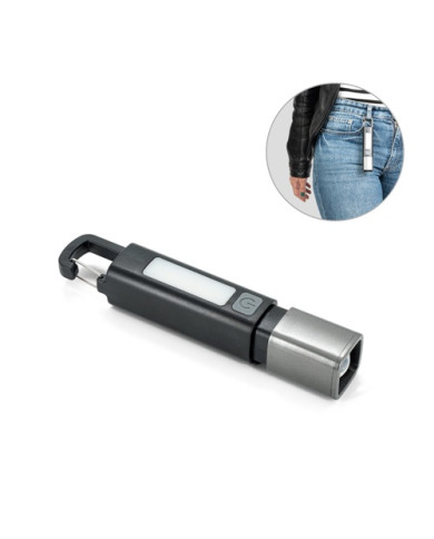 WIGGINS. Lampe de poche en ABS, avec une LED de 2 W (53 lumens) à l'avant et une ampoule COB (53 lumens) sur le dessus