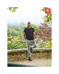 THC ROME. Polo bicolore en coton pour hommes