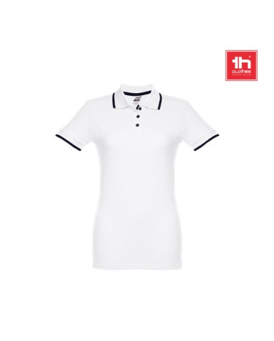 THC ROME WOMEN WH. Polo bicolore en coton pour femme