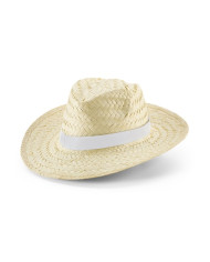 EDWARD RIB. Chapeau de paille naturelle avec élastique sublimé