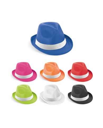 MANOLO POLI. Chapeau en PP avec ruban en polyester blanc