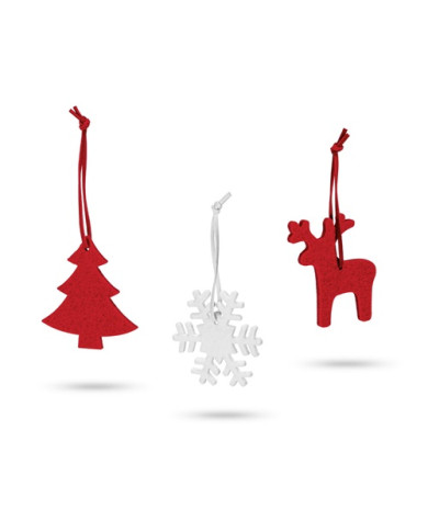 Adornos navideños ZERMATT de 3 motivos en fieltro | 2M Numérique