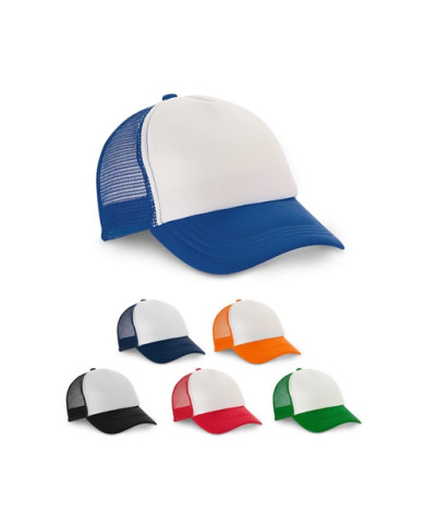 NICOLA. Casquette en polyester et filet (150 g/m²)