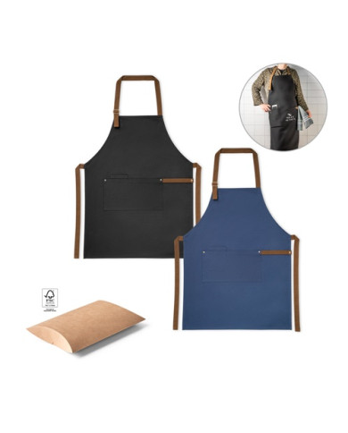 VESPER. Tablier en toile 100% coton (300 g/m²) avec détails en métal