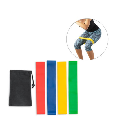 BURPEE. Jeu de bandes élastiques avec pochette en non-tissé