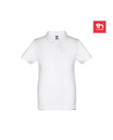 THC ADAM KIDS WH. Polo à manches courtes pour enfants (unisexe). Couleur blanche
