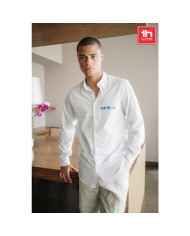 THC PARIS WH. Chemise en popeline à manches longues pour hommes.Couleur blanche