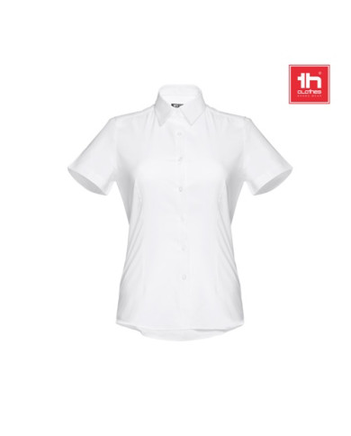 THC LONDON WOMEN WH. Chemise oxford à manches courtes pour femmes. Couleur blanche