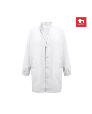 THC MINSK WH. Blouse de travail en coton et polyester. Couleur blanche