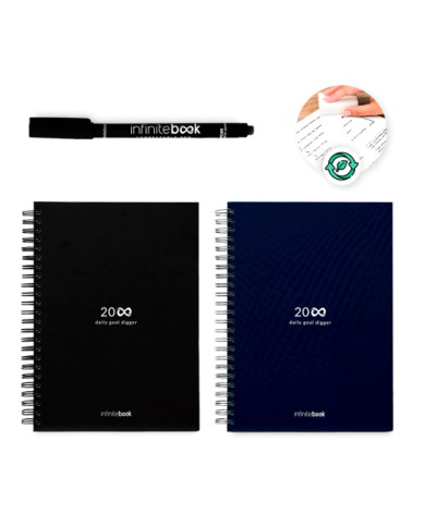 STARTER KIT INFINITE PLANNER A5. Le set comprend un "infinite Diary", un kit de nettoyage, un marqueur et un porte-marqueur