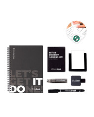 STARTER KIT INFINITEBOOK. Kit « Infinitebook » à couverture rigide, 1 kit de nettoyage, 1 marqueur et 1 porte-stylo à bille