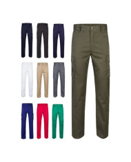 VL LUGH. Pantalon stretch, multipoches (240g/m²) en coton (46%), EME (38%) et polyester (16%)