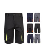 VL HEMERA. Bermuda stretch bicolore, multipoches (240g/m²), en coton (46%), EME (38%) et polyester (16%)
