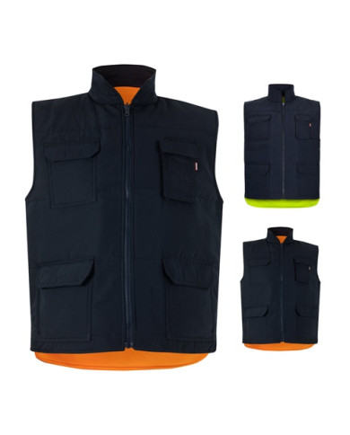 VL DIANA. Gilet rembourré (220g/m²), réversible en polyester (100%), avec fermeture à glissière et tirette réversible, et