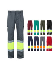 VL ATHENA. Pantalon bicolore en sergé (210g/m²), doublé, multi-poches, en coton (20%) et polyester (80%)