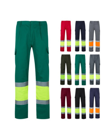 VL POSEIDON. Pantalon bicolore en sergé multipoches (210g/m²), en coton (20%) et polyester (80%)