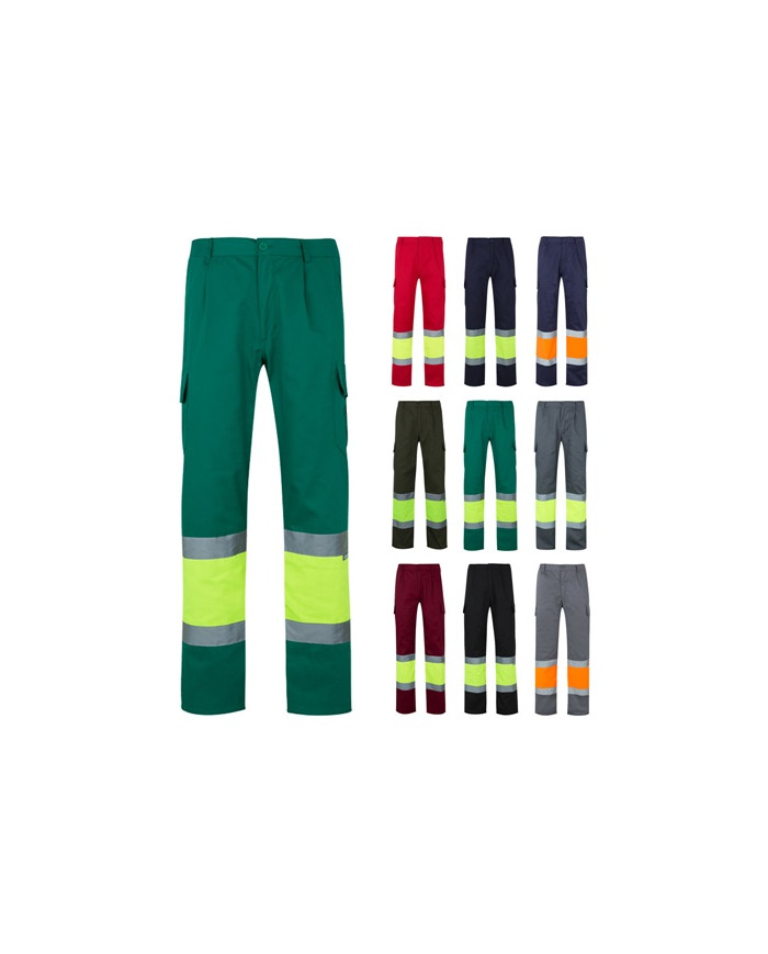 VL POSEIDON LARGE. Pantalon bicolore en sergé multipoches (210g/m²), en coton (20%) et polyester (80%)