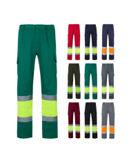 VL POSEIDON LARGE. Pantalon bicolore en sergé multipoches (210g/m²), en coton (20%) et polyester (80%)