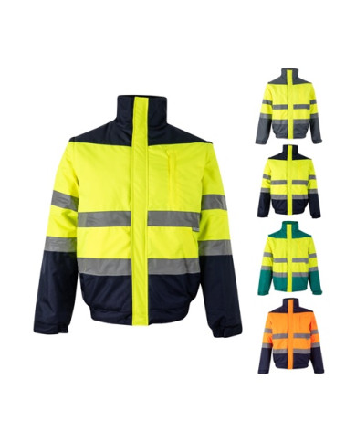VL JUPITER. Veste rembourrée bicolore (180g/m²) en polyester (100%), avec fintion PU
