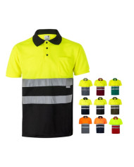 VL CUPID LARGE. Polo bicolore (160g/m²) à manches courtes, en polyester (100%)